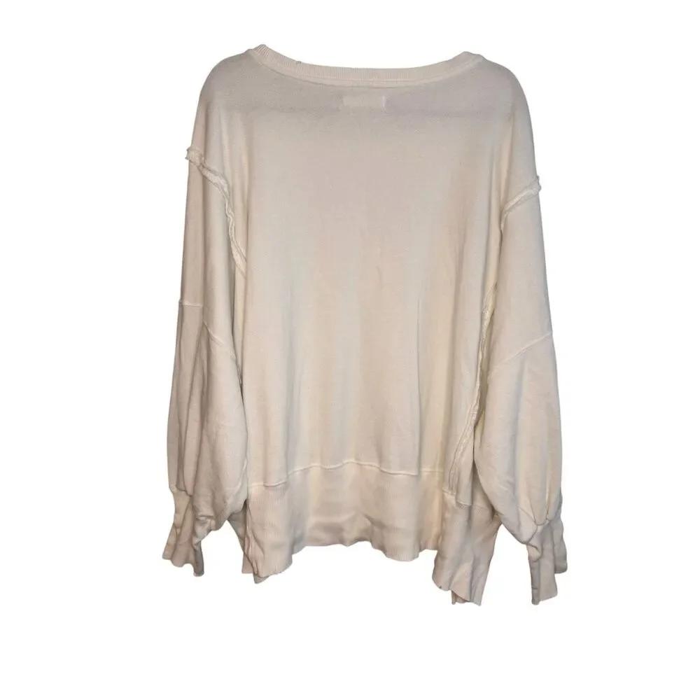 Free People We The Free Camden Sweatshirt White Size Medium